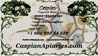 شرکت زنبورداری کاسپینCaspian Apiaries INC<br /><br />به ثبت رسیده است مدیر اصلی وBC0712931این شرکت در سال 2004 در کشور کانادا /<br /><br /> این شرکت متعلق به آقای حسین یگانه راد می باشد که از سال 1359 زنبورداری را به شکل سنتی آغاز نموده اند .